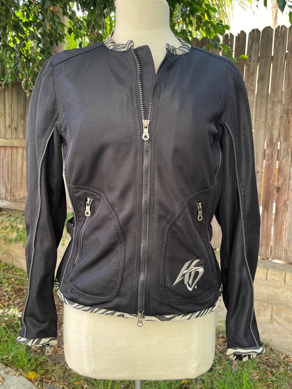 Harley Davidson Women's mesh riding motorcycle Jacket black zebra rebel M